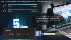 Adaptateur réseau micro mini USB C vers fibre SFP pour ordinateur portable / PC / tablette