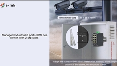 Commutateur contrôlé Mini Industrial 8-Port 10/100/1000T de PoE 802.3at + 2-Port 100/1000X