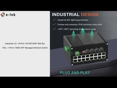 Commutateur géré industriel 16 ports 10/100/1000T 802.3at PoE avec 4 ports 1000X Gigabit SFP