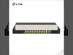 Commutateur PoE 802.3at L2 géré, montable en rack 1U, 24 ports 10/100/1000T avec 4 ports fibre SFP Gigabit 1000X