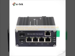 Commutateur PoE industriel non géré à 4 ports 802.3bt 90W avec fibre SFP à 1 port RJ45 et 2 ports