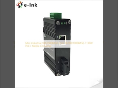 Mini industriel 100/1000BASE-X à 10/100/1000BASE-T 30 W PoE+ convertisseur de médias