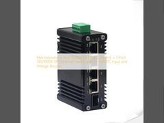 Mini Switch Ethernet Industriel 4 ports 10/100/1000T PoE 802.3at + 1 port 100/1000X SFP avec entrée 12~48VDC et amplificateur de tension