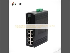 Commutateur Ethernet industriel 8 ports 10/100/1000M/2.5G PoE 802.3at + 2 ports SFP+ 1.25G/2.5G/10G