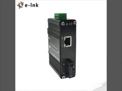 Mini Convertisseur de média industriel 100BASE-FX vers 10/100BASE-T PoE+ 30W avec 1 port 100Base-FX SC