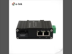 Convertisseur de médias PoE+ mini industriel de 1 port 100Base-FX à 2 ports 10/100Base-T de 30 W avec 12 ~ 48VDC