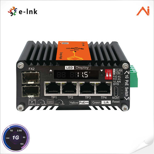 Latest company news about E-link lance les mini commutateurs PoE++ industriels intelligents gérés LNK-AIMC204G avec amplificateur de tension