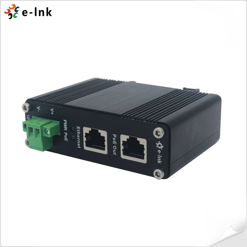 12~48V DC Power Input Industrial Gigabit PoE+ Injector with Extensive ...