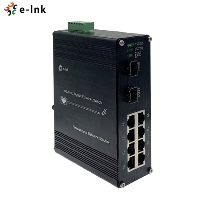 Gigabit 10/100/1000Base-T 2 industriels en aluminium 1000BASE-X gauche de port du commutateur 8 d'Ethernet