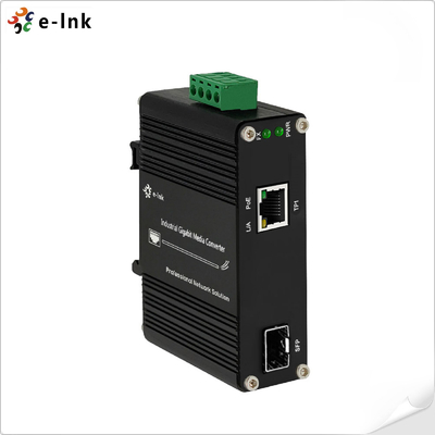 Convertisseur de médias PoE industriel 100 1000BASE-X SFP à 10 100 1000BASE-T 802.3 à 30 W