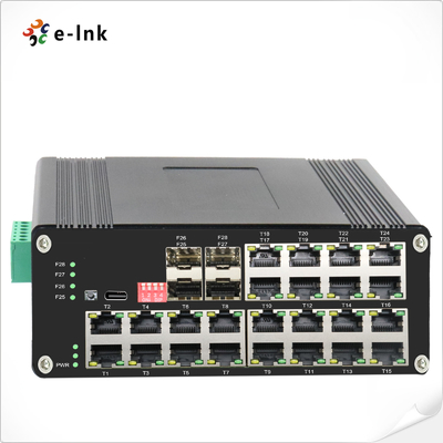Din Rail Managed Switch 24 Port 10/100/1000T 802.3at PoE à 4 ports 1000X Gigabit SFP en gros