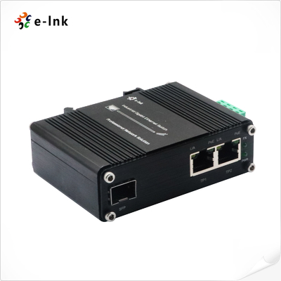 Convertisseur multimédia à fibres gigabits industriel à 2 ports 10/100/1000T 802.3at 60W à 1 port 100/1000X SFP