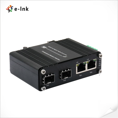 Commutateur Ethernet industriel de port 2 10/100/1000T à port 2 10/100/1000X Fibre SFP