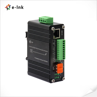 Convertisseur multimédia mini industriel 10/100Base-T SFP à fibre Ethernet avec série 1Ch RS232 / RS485 / RS422