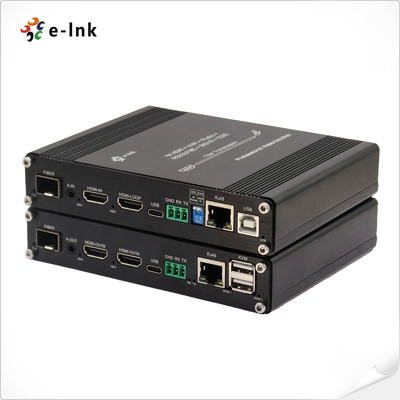 4K 60Hz HDMI KVM Fiber Extender avec 10/100M Ethernet et RS232 / RS485 et IR