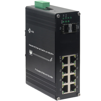 Commutateur Ethernet géré industriel 8 ports 10/100/1000T Gigabit à 2 ports 1000X Fibre SFP