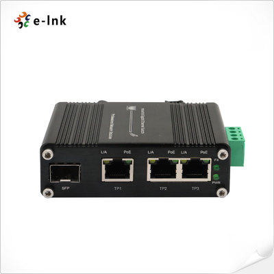 Mini Switch Ethernet PoE 3 ports 802.3at + 1 port SFP, avec entrée 12~48V DC et amplificateur de tension