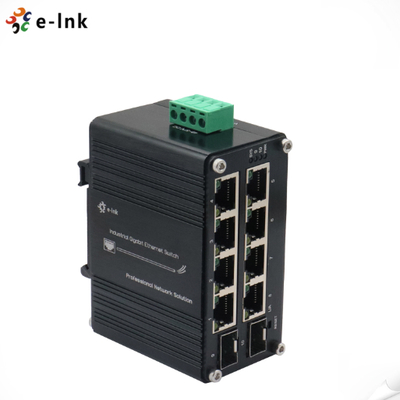 Commutateur Ethernet mini industriel géré à 8 ports 10/100/1000T + à 2 ports 100/1000X SFP