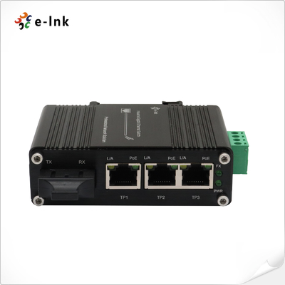 Commutateur Ethernet mini industriel à 3 ports 10/100/1000T 802.3at PoE + 1 port 1000X SC avec entrée 12 ~ 48VDC et amplificateur de tension