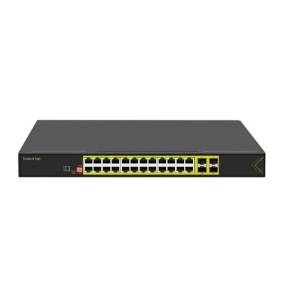 L2+ Montage sur rack géré 24 ports 10/100/1000T 802.3at PoE + 4 ports 1000X SFP PoE Switch