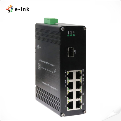 Convertisseur de fibres de l'écran LED avec 1 port SFP+ à fibres de 10G + 8 ports Ethernet RJ45 à 10/100/1000M