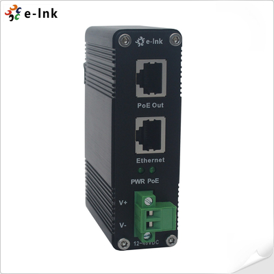 12 à 48 V d'entrée de puissance en courant continu Injecteur industriel Gigabit PoE+