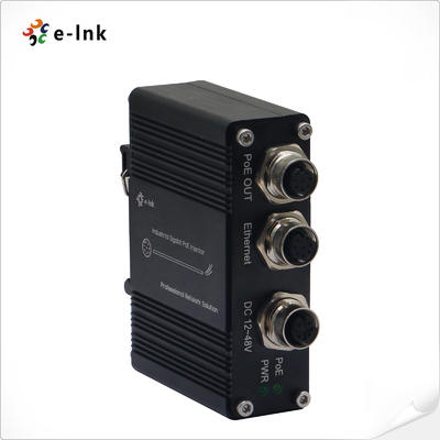 EN50155 Injecteur industriel à un port 10/100/1000 PoE avec sortie de 30 W, connecteur M12