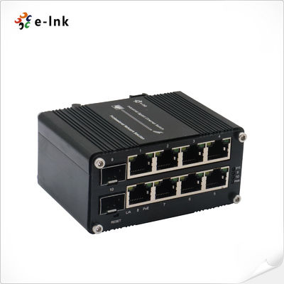 Mini-industriel géré à 8 ports 10/100/1000T 802.3at PoE + 2 ports 100/1000X SFP Ethernet Switch