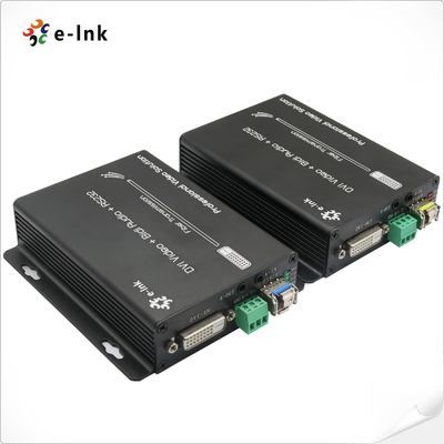 DVI + 1Ch Audio stéréo bidirectionnel + 1Ch RS232 sur le prolongateur à fibre optique