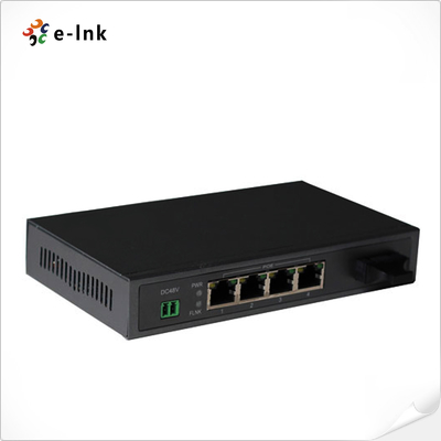 10/100/1000Mbps PoE-PSE Switch Ethernet fibre à cuivre: 1 SFP + 4 PoE