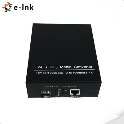 PoE ((PSE) 10/100/1000Base-TX à 1000Base-X SFP Convertisseur de médias