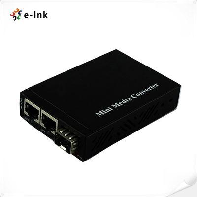 Mini 2x 10/100/1000Base-T RJ45 à 1x 1000Base-X SFP Slot Convertisseur multimédia Gigabit Ethernet