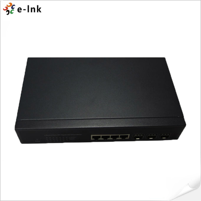 10/100/1000M Convertisseur multimédia 4-TX + 3-FX ((SFP) Commutateur à fibre de port