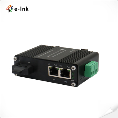 Convertisseur de médias mini industriel de 1 port 1000X à 2 portes 10/100/1000