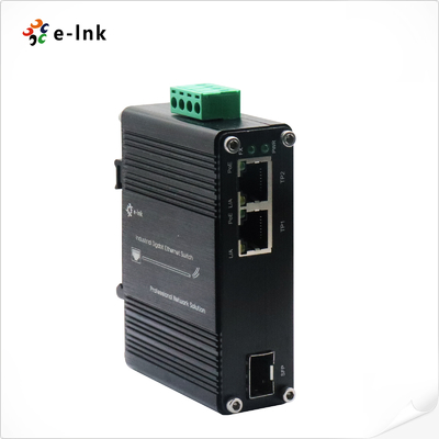 Convertisseur de médias PoE+ de 30 W de mini-industrie à 1 port 100/1000X SFP à 2 ports 10/100/1000T