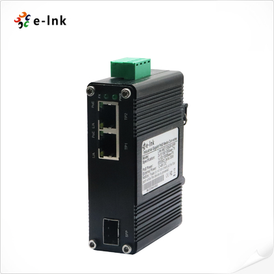 Convertisseur de médias PoE++ de 1 port 100/1000X SFP à 2 ports 10/100/1000T