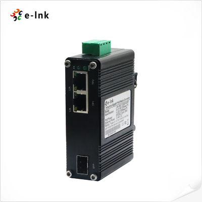 Convertisseur multimédia Ethernet mini industriel de 1 port 100/1000X SFP à 2 ports 10/100/1000T