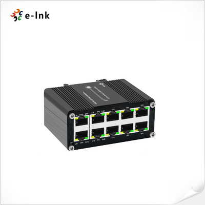 Mini-industriel 8 ports 10/100/1000T 802.3at PoE + 2 ports 10/100/1000T commutateur Ethernet compact
