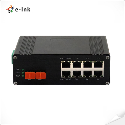 Commutateur Ethernet industriel 8 ports 10/100/1000M/2.5G 802.3bt PoE + 2 ports SFP+ 10G
