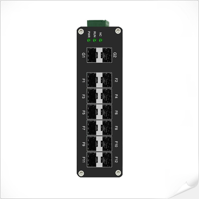 Commutateur de fibre optique à 12 ports géré industriel L2+ 1000X SFP + 2 ports 1000X SFP
