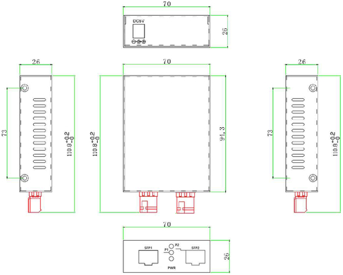 Convertisseur de média Gigabit SFP vers SFP