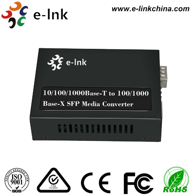 Convertisseur de média SFP 10/100/1000BASE-T vers 100/1000BASE-X avec entrée d'alimentation 48VDC