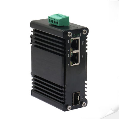 Convertisseur de médias PoE+ de 30 W de mini-industrie à 1 port 100/1000X SFP à 2 ports 10/100/1000T