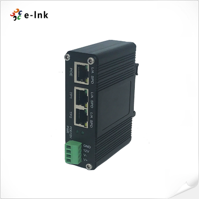 Diviseur industriel d'IEEE802.3af/at PoE avec la fonction de commutateur 2 gauche, tension 12VDC de sortie