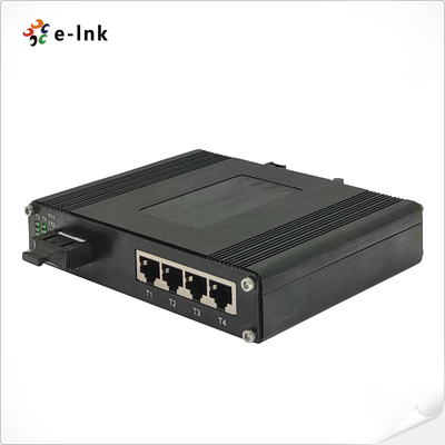 Commutateur Ethernet industriel 4 ports 10/100/1000T 802.3bt PoE + 1 port 100/1000BASE-X avec SFP, SC, FC, ST en option