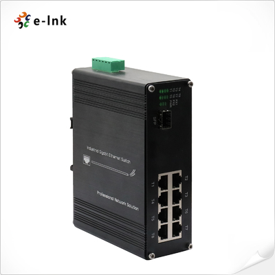 8 ports industriels 10/100/1000T 802.3bt PoE + 1 port 100/1000Base-X Ethernet Switch Prend en charge l'installation de montage DIN-Rail