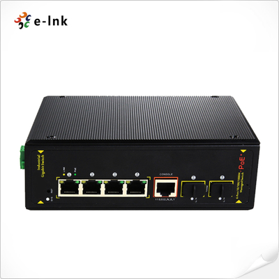 UPoE à 4 ports industriels non gérés 10/100/1000T (60W haute puissance) + commutateur Ethernet SFP à 2 ports 1000X