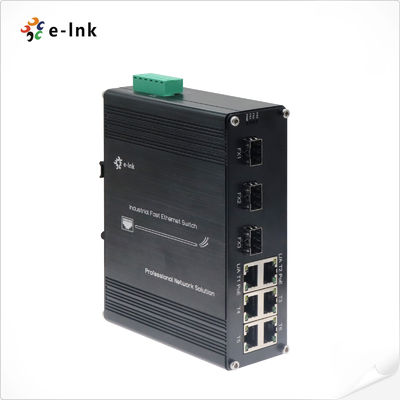 Commutateur Ethernet industriel à 6 ports 10/100T 802.3af/at PoE + à 3 ports 100BASE-FX