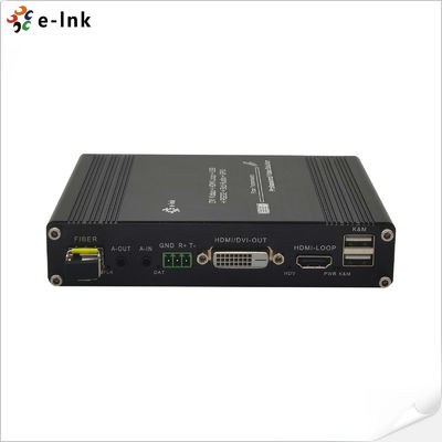 1Ch 1080P DVI + USB KVM + 1Ch RS232 + 1Ch Bidi Stereo Audio + 1Ch GPIO sur le prolongateur à fibre