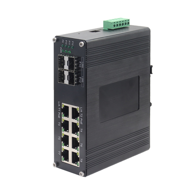 8 ports industriels 10/100/1000T 802.3at PoE + 4 ports 1000X commutateur Ethernet géré SFP